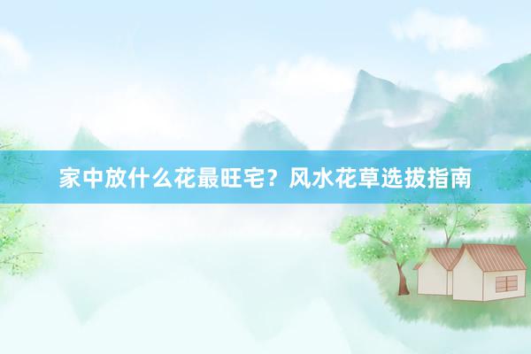 家中放什么花最旺宅？风水花草选拔指南